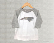 North Carolina Youth Raglan T-Shirt - Vintage License Plate Art