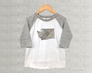Washington Youth Raglan T-Shirt - Vintage License Plate Art