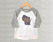 Wisconsin Youth Raglan T-Shirt - Vintage License Plate Art
