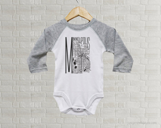 Baby Romper - Minneapolis Map