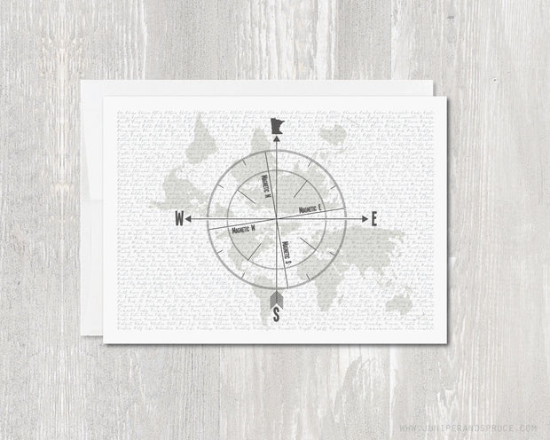 Greeting Card - Minnesota Compass Rose