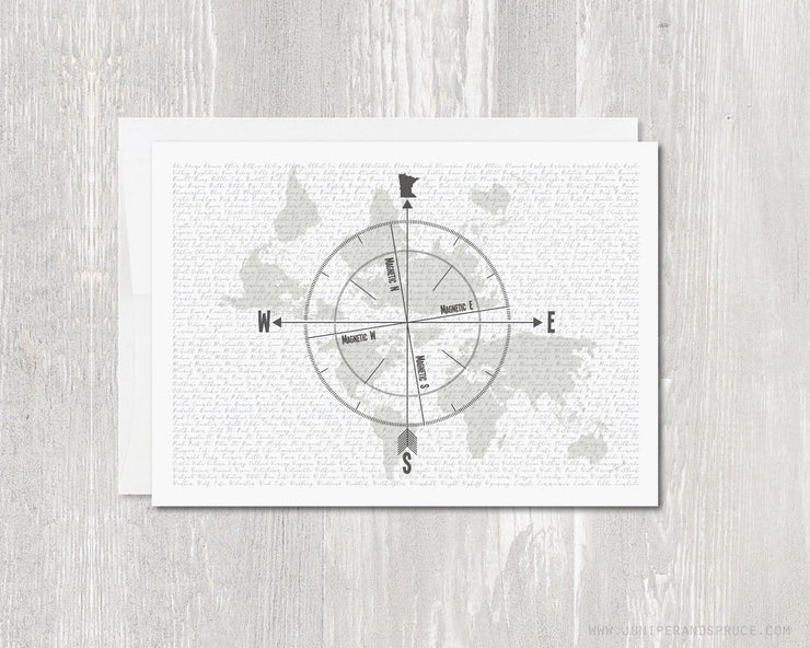 Greeting Card - Minnesota Compass Rose