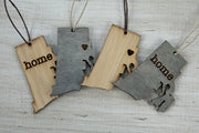 Rhode Island Outline Ornament | Rustic Wood | Heart Home | Rhode Island Love | Etched | Laser Cut