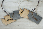 Washington Outline Ornament | Rustic Wood | Heart Home | Washington Love | Etched | Laser Cut