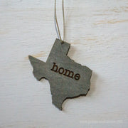 Texas Outline Ornament | Rustic Wood | Heart Home | Texas Love | Etched | Laser Cut