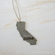California Outline Ornament | Rustic Wood | Heart Home | California Love | Etched | Laser Cut