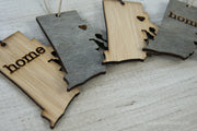 Rhode Island Outline Ornament | Rustic Wood | Heart Home | Rhode Island Love | Etched | Laser Cut