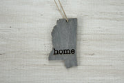 Mississippi Outline Ornament | Rustic Wood | Heart Home | Mississippi Love | Etched | Laser Cut
