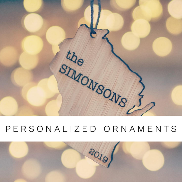 Personalized Ornament | Any State | Custom Rustic Wood | Christmas Love | Etched | Laser Cut | Holiday Gift