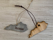Kentucky Outline Ornament | Rustic Wood | Heart Home | Etched | Laser Cut